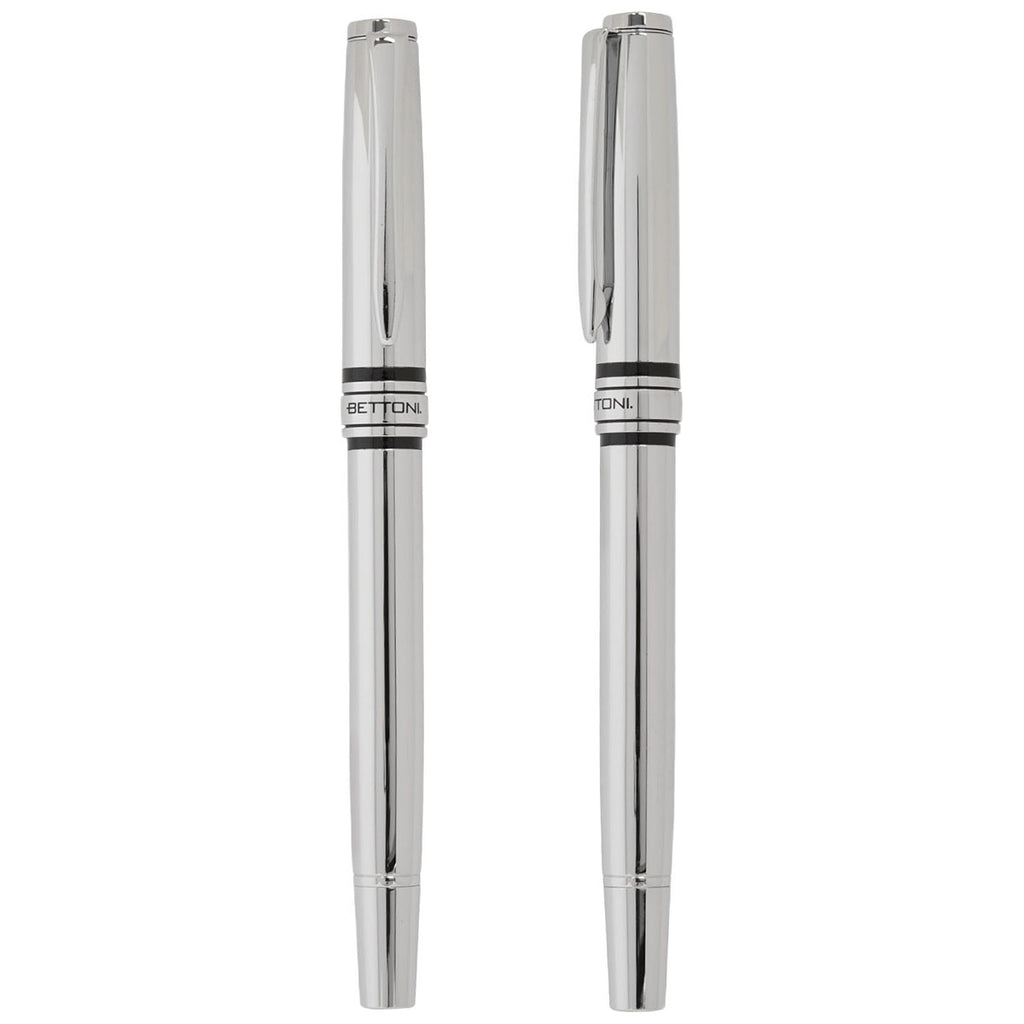 Bettoni Chrome Avellino Recycled Brass Cap-Off Rollerball Pen