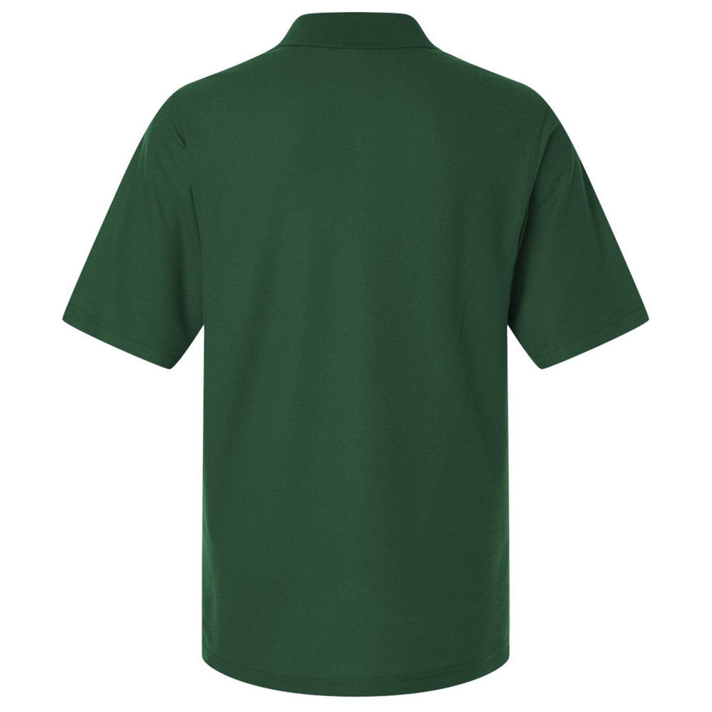 Harriton Men's Dark Green Maverick CVC Pique Polo