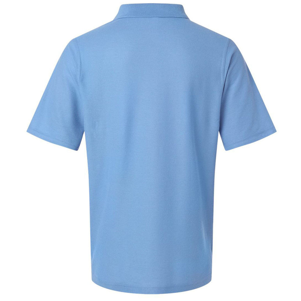 Harriton Men's Light College Blue Maverick CVC Pique Polo