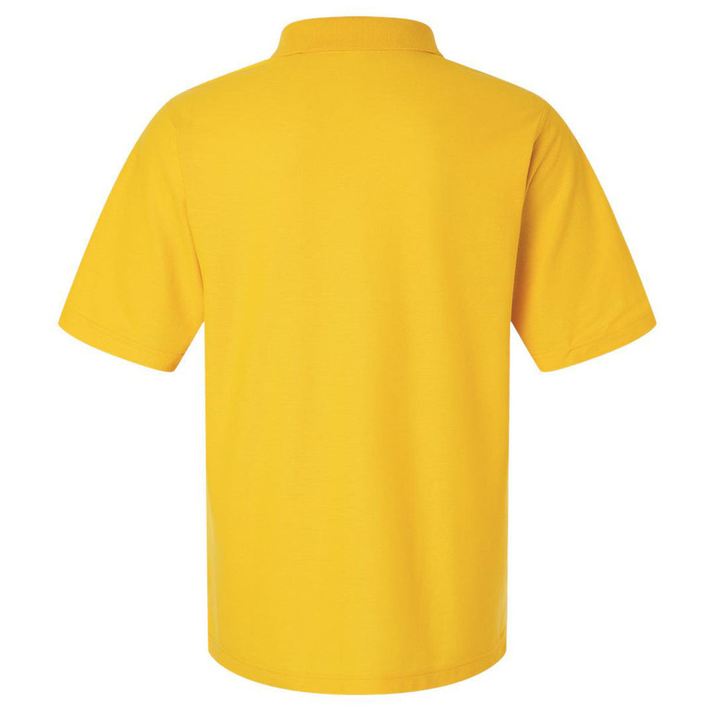 Harriton Men's Sunray Yellow Maverick CVC Pique Polo