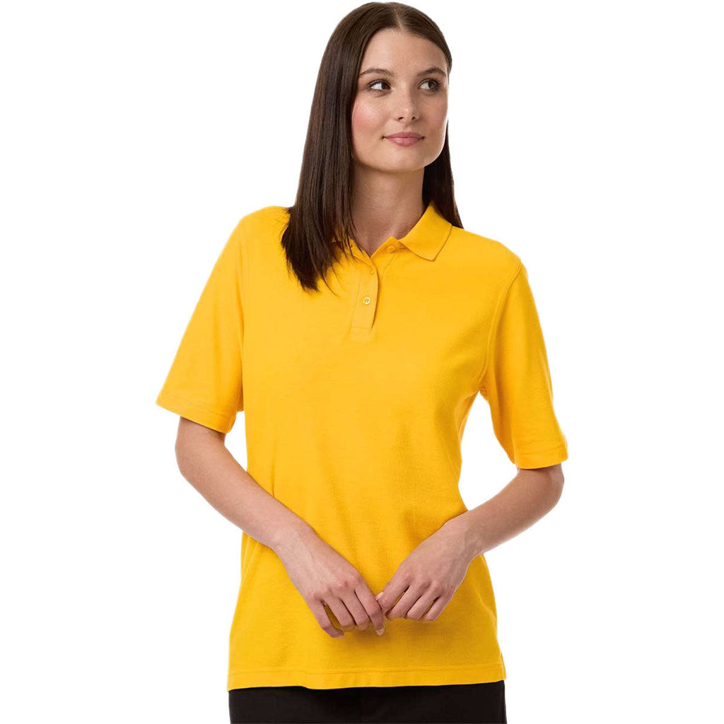 Harriton Women's Sunray Yellow Maverick CVC Pique Polo