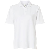 Harriton Women's White Maverick CVC Pique Polo