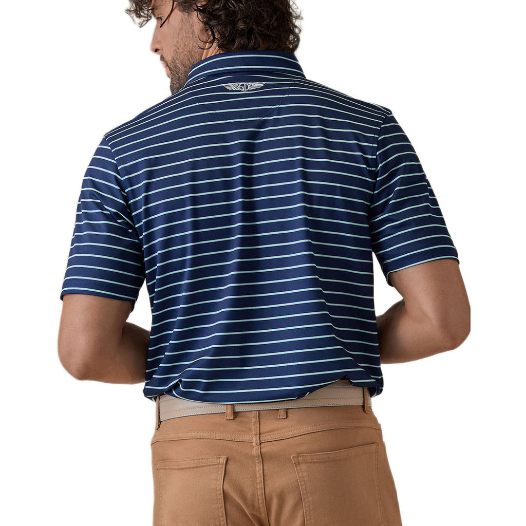 Straight Down Men's Greenstone Quintero Stripe Polo