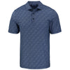 Cutter & Buck Men's Navy Blue/White Pike Eco Pebble Print Stretch Recycled Polo