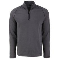 Cutter & Buck Men's Black Heather Peshastin Eco Fleece Recycled Half Zip Pullover