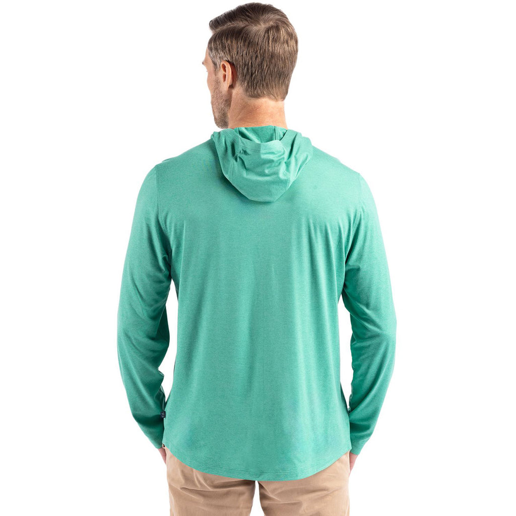 Cutter & Buck Men's Kelly Green Coastline Epic Comfort Eco Recycled Hooded Shirt