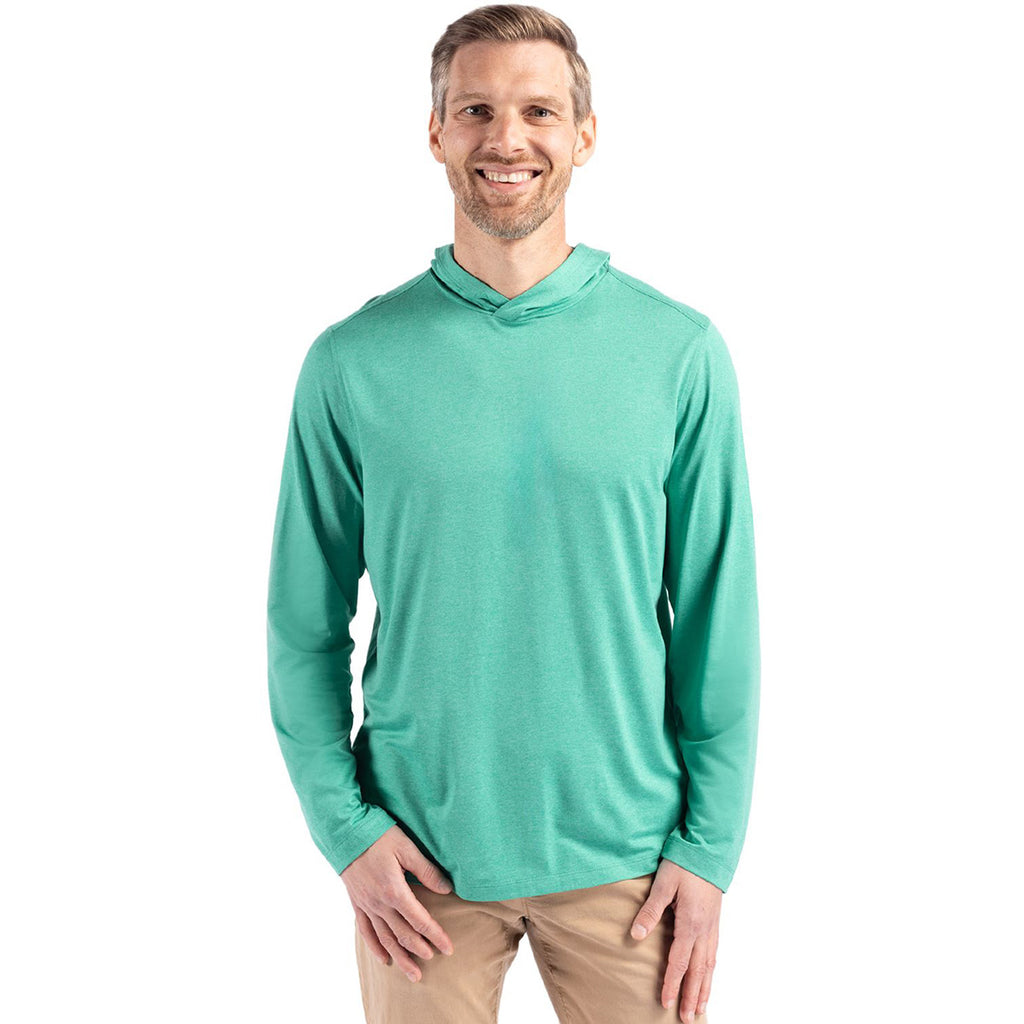 Cutter & Buck Men's Kelly Green Coastline Epic Comfort Eco Recycled Hooded Shirt