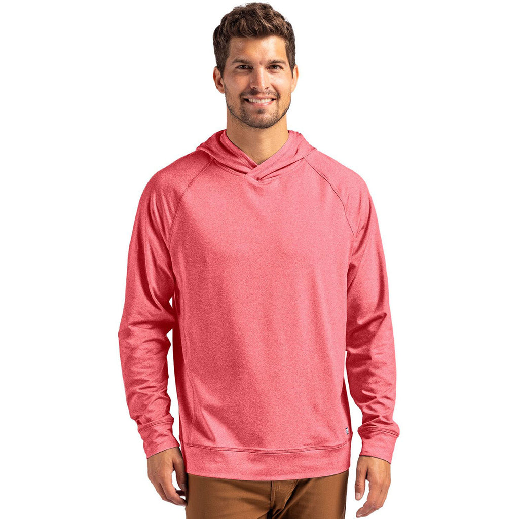 Cutter & Buck Men's Cardinal Red Heather Adapt Knit Recycled Heathered Hooded Pullover