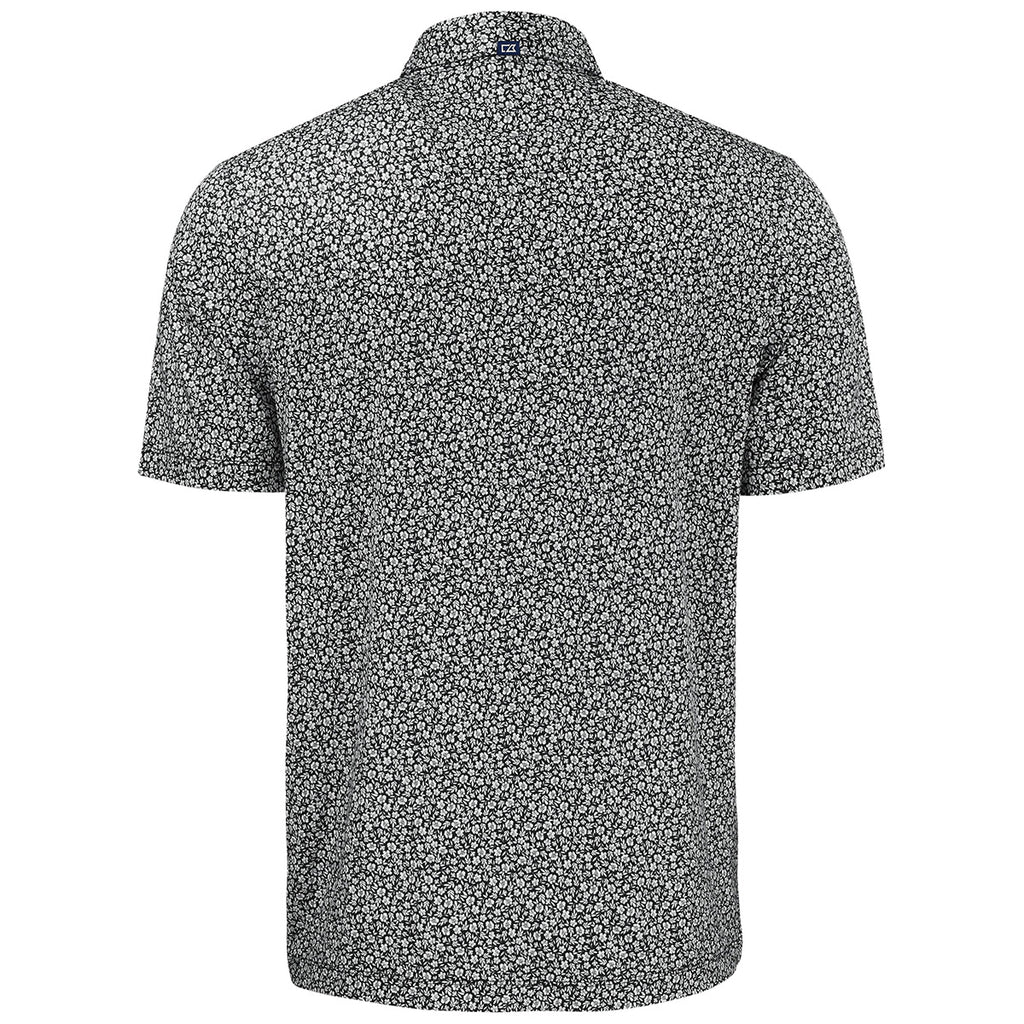 Cutter & Buck Men's Black Pike Eco Flora Print Polo