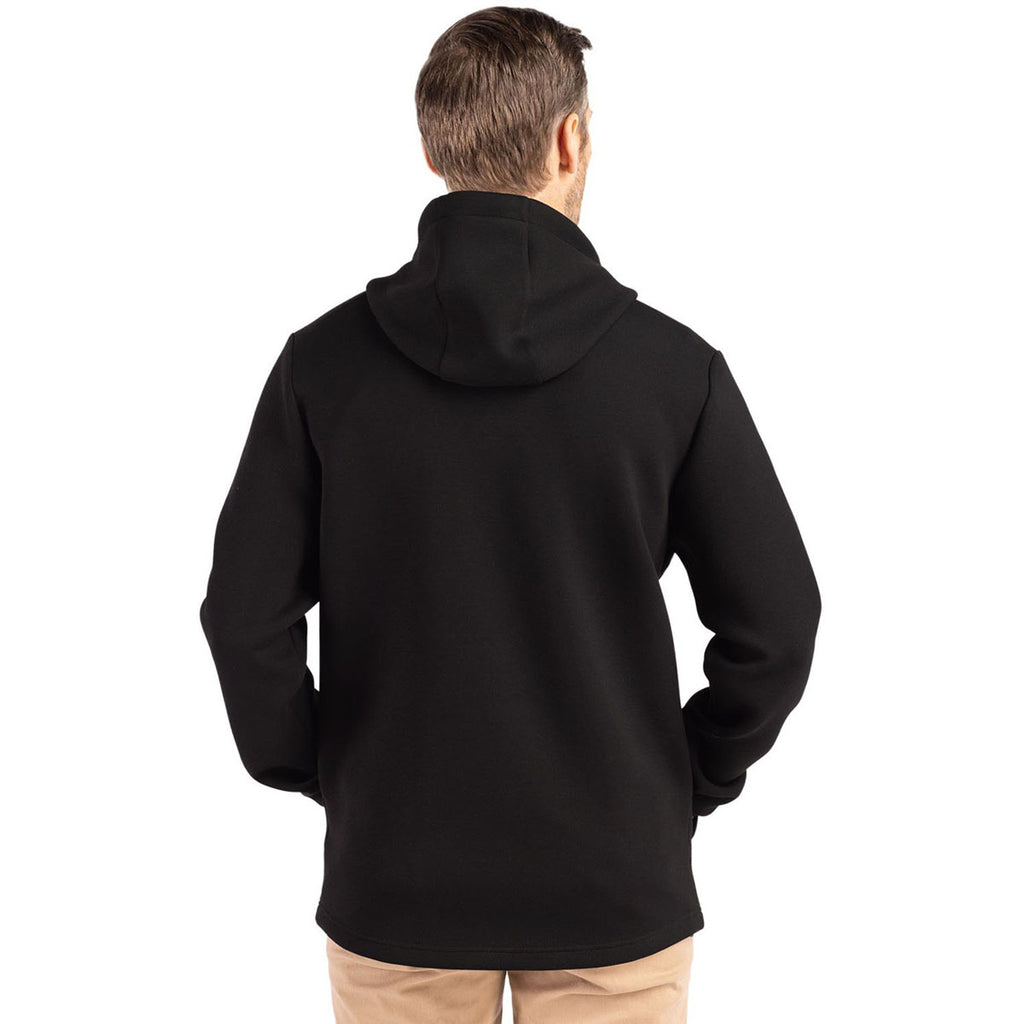 Cutter & Buck Men's Black Roam Epic Comfort Recycled Full Zip Hooded Jacket