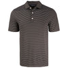 Cutter & Buck Men's Black/White Forge Eco Fine Line Stripe Stretch Recycled Polo