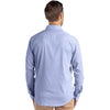 Cutter & Buck Men's Tour Blue/White Skyline Epic Confidence Recycled Pinstripe Long Sleeve Dress Shirt