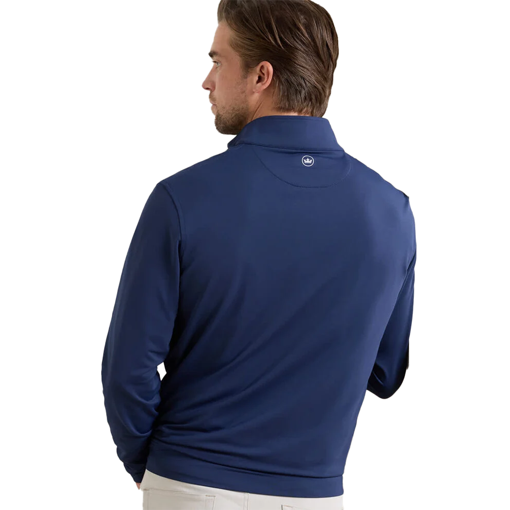 Peter Millar Men's Navy Perth Melange Performance Quarter Zip