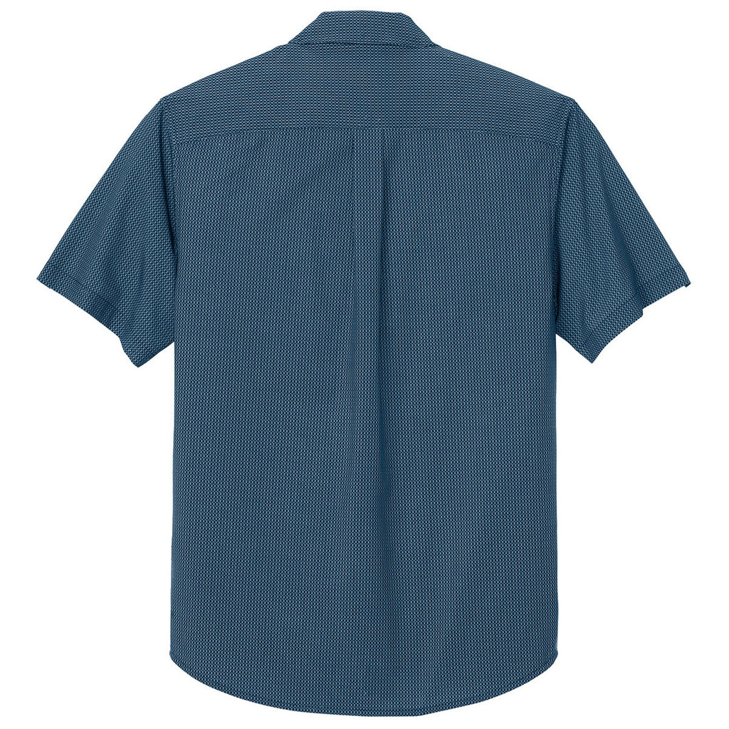 Mercer + Mettle Men's Night Navy Dash Print Short Sleeve UV Capital Tech Shirt