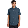 Mercer + Mettle Men's Night Navy Dash Print Short Sleeve UV Capital Tech Shirt