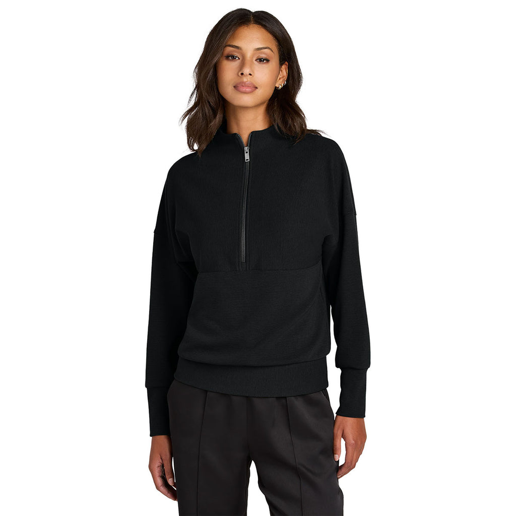 Mercer + Mettle Women's Deep Black Linear Texture 1/4-Zip
