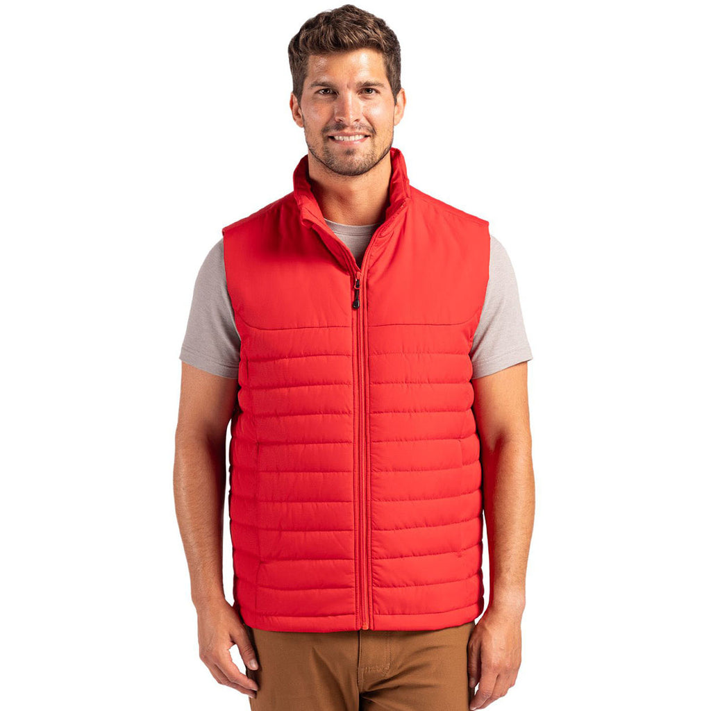 Clique Men's Red Elevation Eco Full Zip Puffer Vest