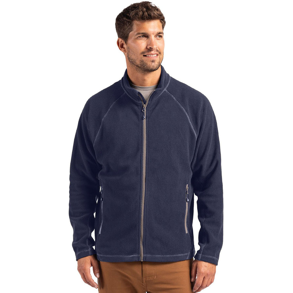 Clique Men's Dark Navy Powder Fleece Full Zip Jacket