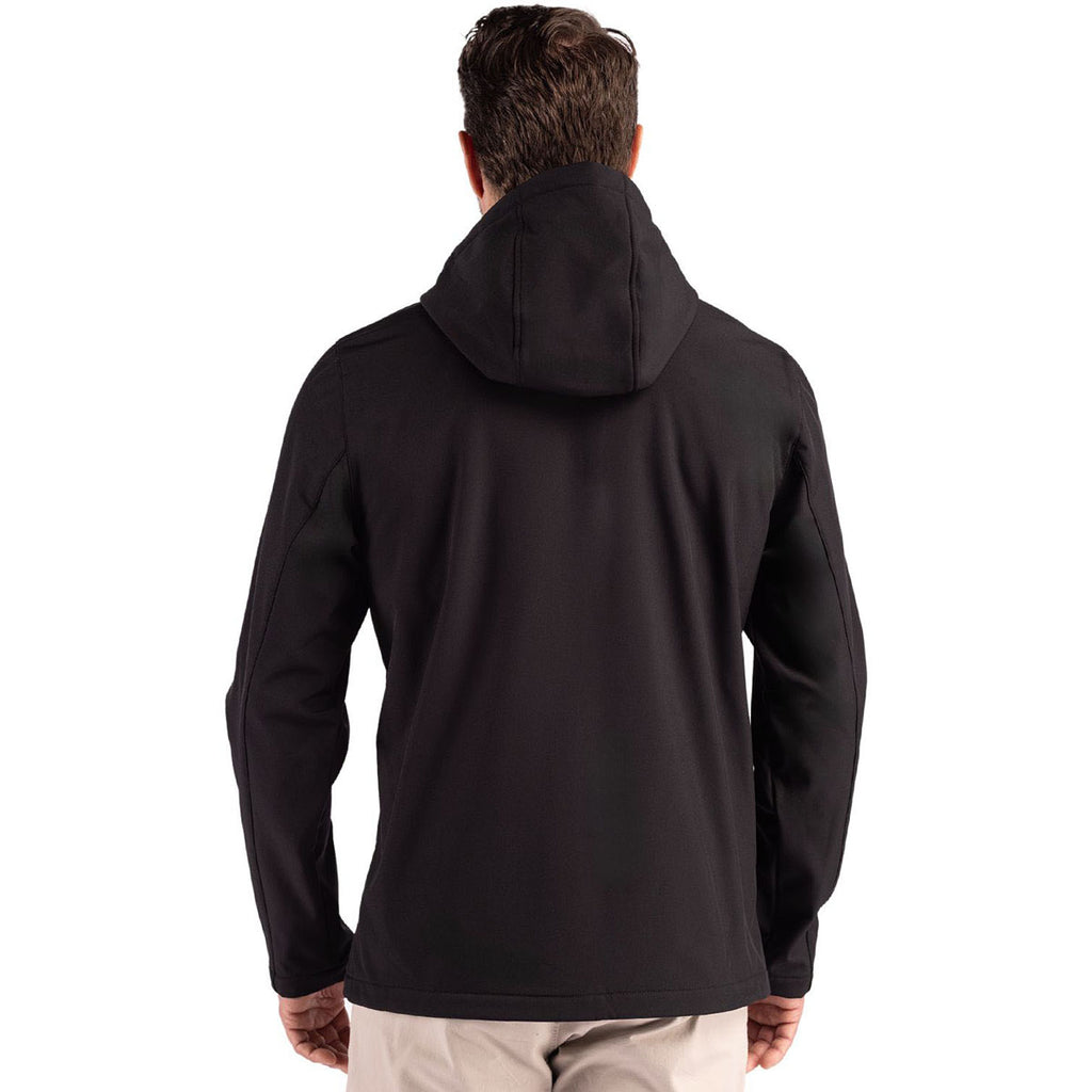Clique Men's Black/Royal Blue Tempo Recycled Stretch Softshell Hooded Jacket