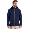 Clique Men's Dark Navy/Pure Slate Tempo Recycled Stretch Softshell Hooded Jacket