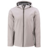 Clique Men's Silver Grey/Pure Slate Tempo Recycled Stretch Softshell Hooded Jacket