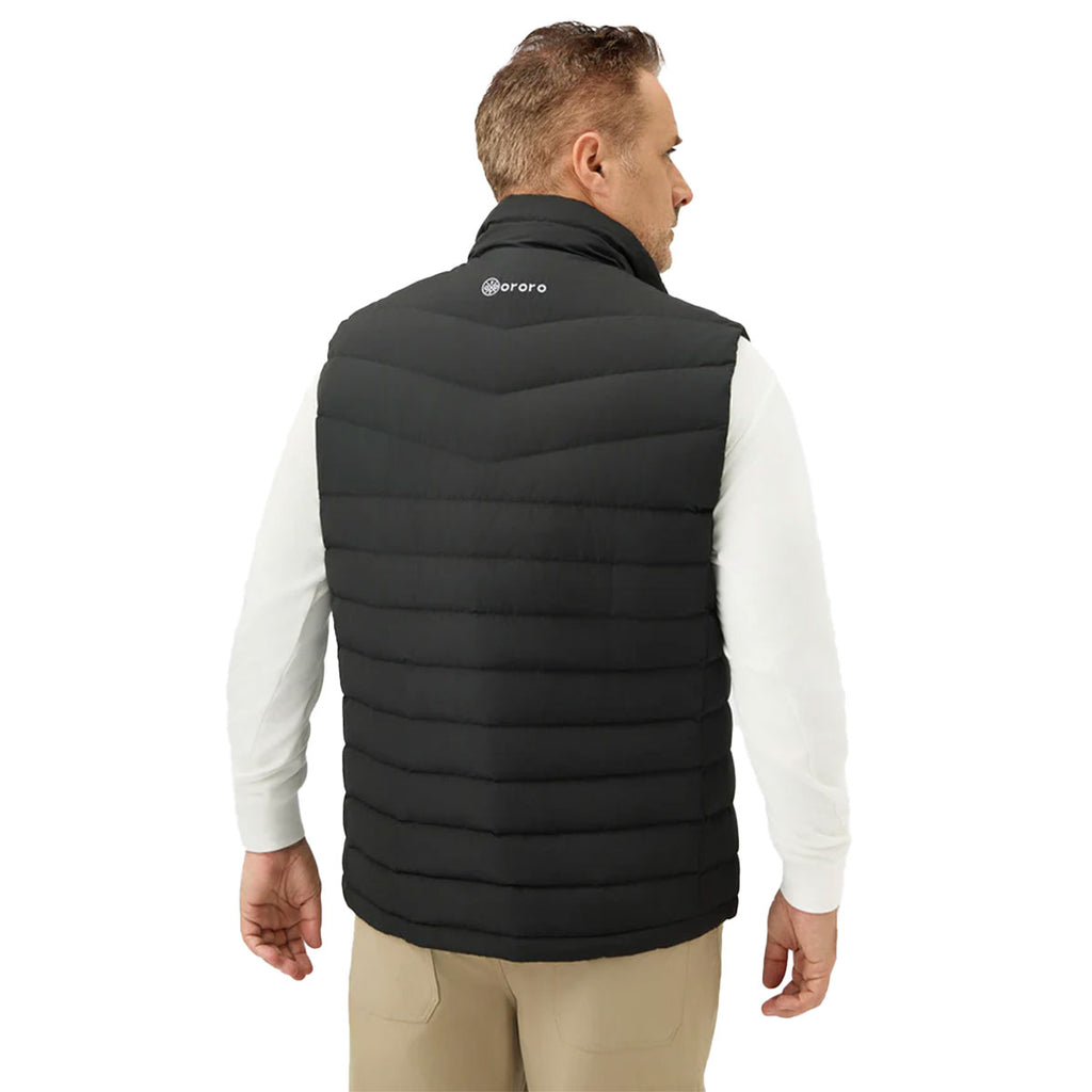 Ororo Men's Black Heated Lightweight Down Vest