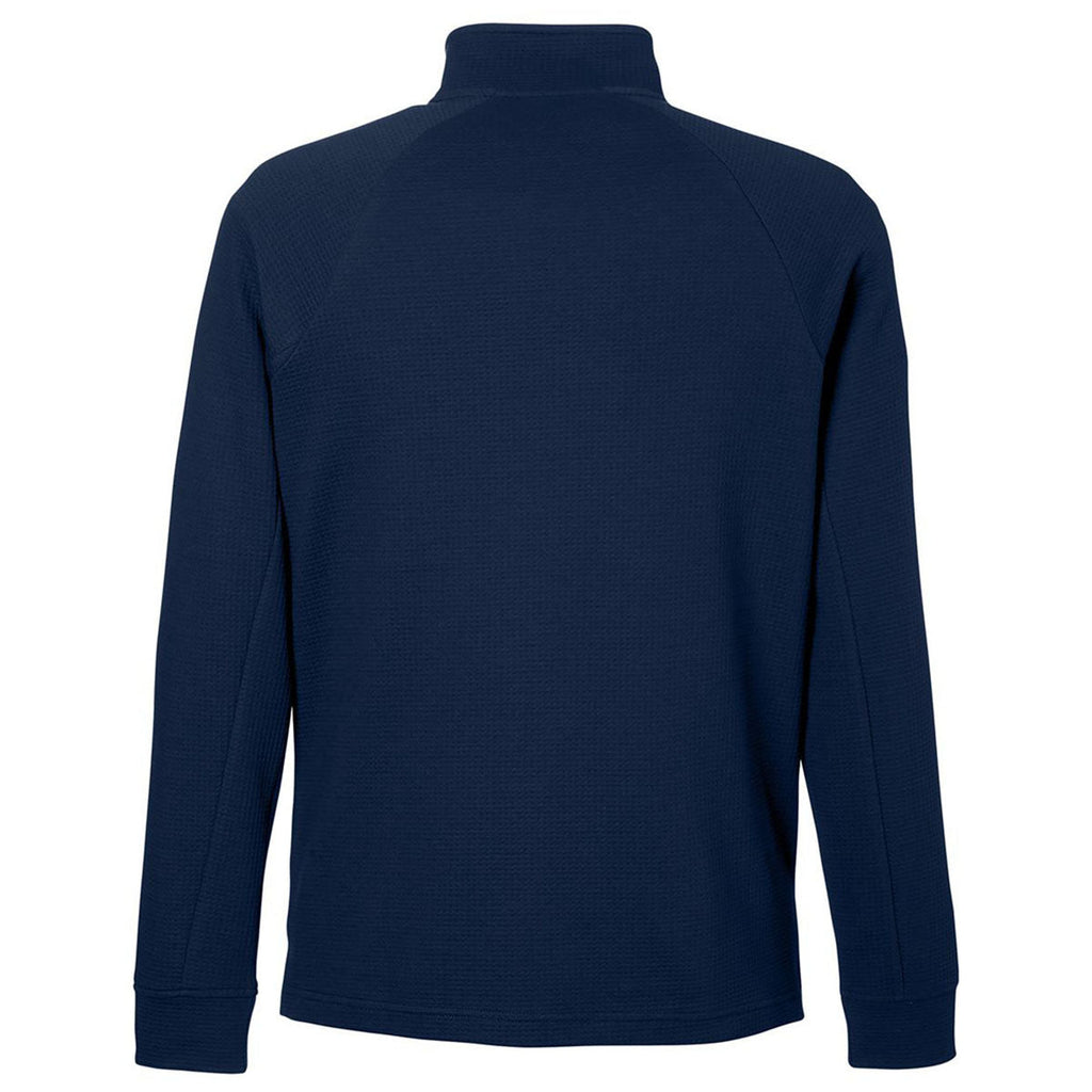North End Men's Classic Navy Rhythm Waffle Quarter-Zip Pullover