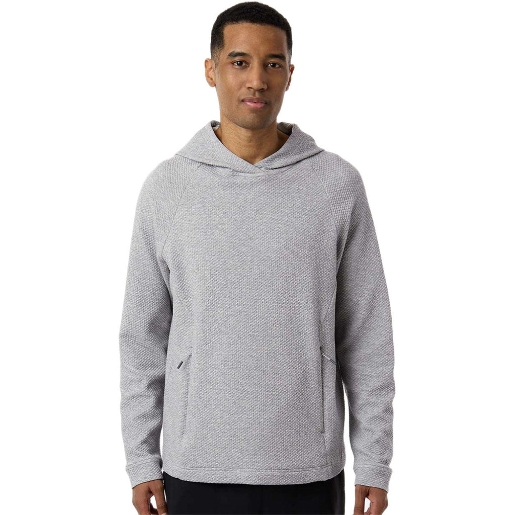 North End Men's Platinum Heather Spirit Textured Hooded Pullover