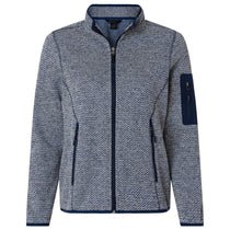 North End Women's Classic Navy/White Jasper Full-Zip Fleece Jacket