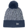 New Era Deep Navy/Grey/White Marled Knit Pom Beanie