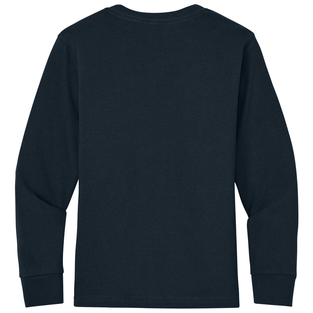 Next Level Youth Midnight Navy Cotton Long Sleeve Tee