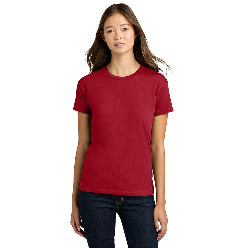 Next Level Women's Red Cotton Relaxed Tee