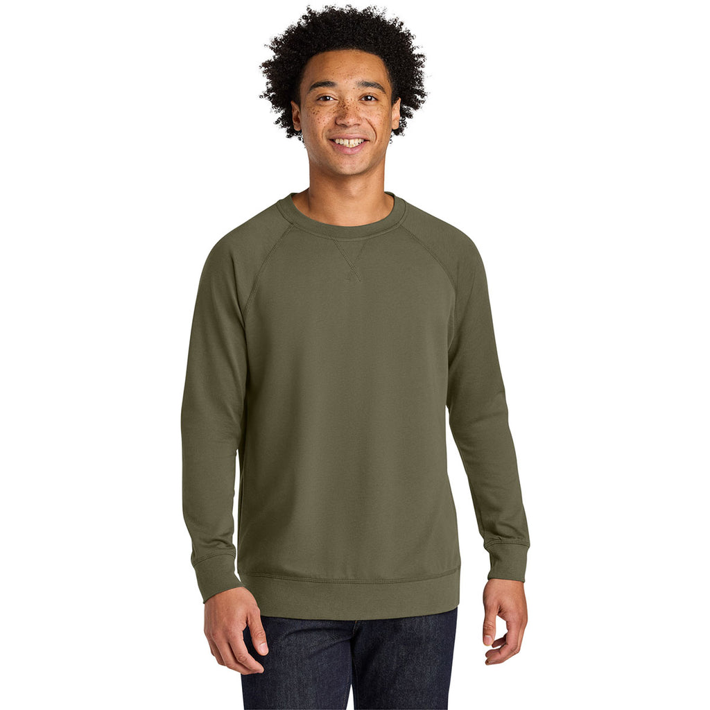 Next Level Men's Military Green Laguna Raglan Sweatshirt