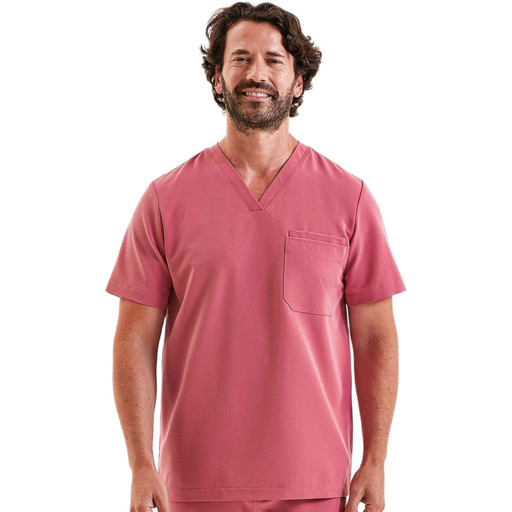 Onna Men's Calm Pink Limitless V-Neck Stretch Scrub Top