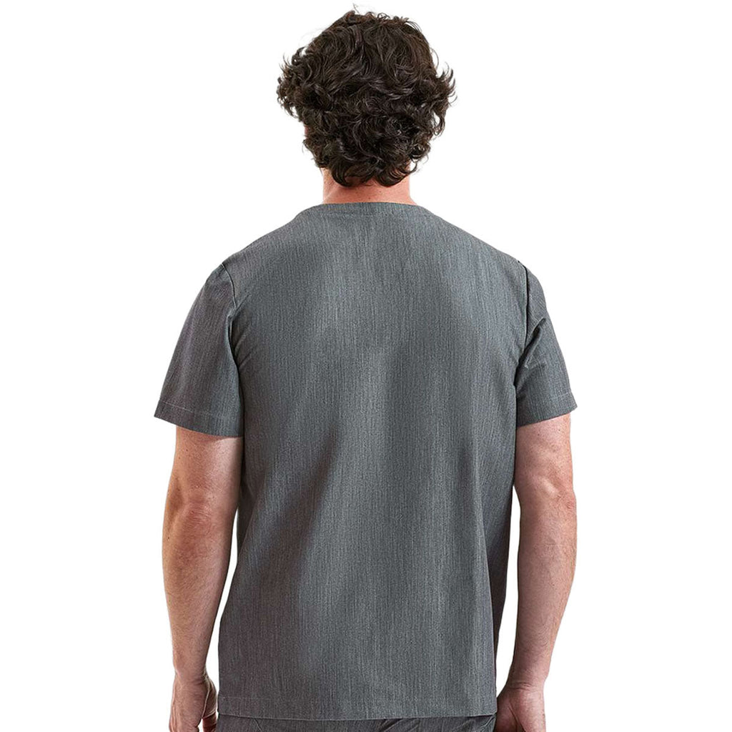 Onna Men's Dynamo Grey Limitless V-Neck Stretch Scrub Top