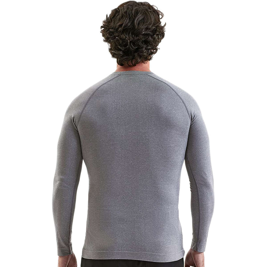 Onna Men's Heather Grey Unstoppable Long Sleeve Fresh Underscrub Base Layer T-Shirt