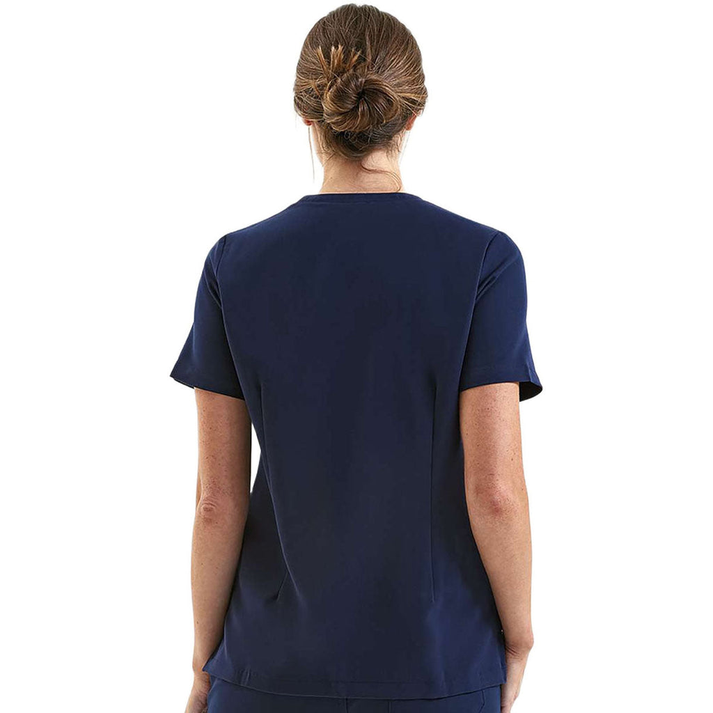 Onna Women's Navy Limitless V-Neck Stretch Scrub Top