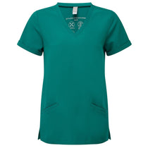 Onna Women's Clean Green Invisible V-Neck Stretch Scrub Top