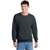 Port & Company Unisex Dark Heather Grey Core Fleece Crewneck Pocket Sweatshirt