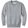 Port & Company Youth Athletic Heather Core Fleece Crewneck Pocket Sweatshirt