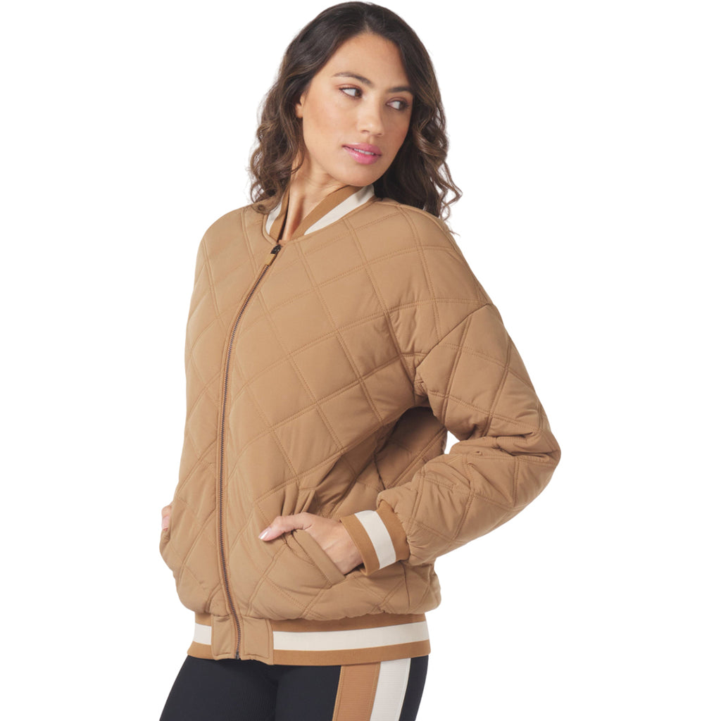 Glyder Women's Almond/Oatmilk Varsity Puffer Jacket