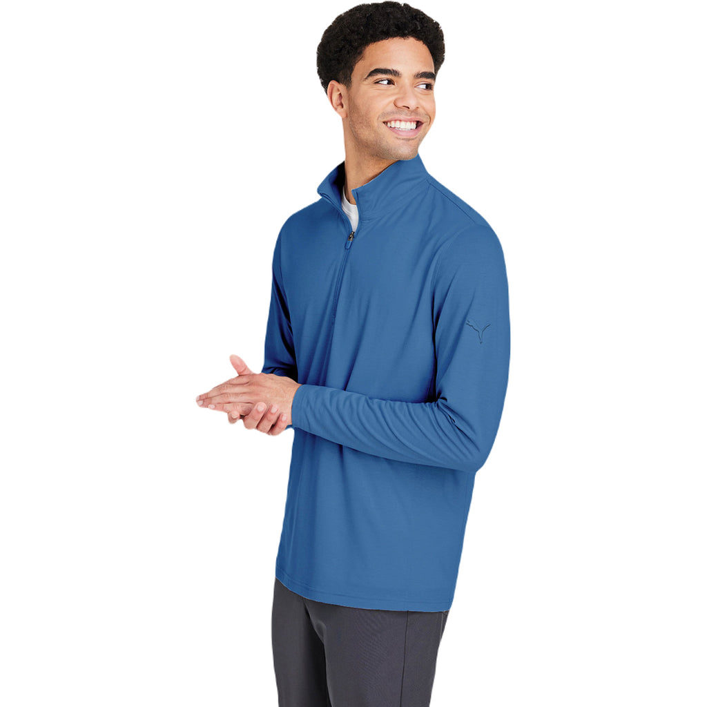 Puma Golf Men's Lake Blue Bandon Quarter-Zip