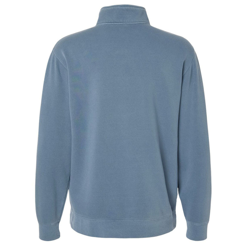 Independent Trading Co. Unisex Pigment Slate Blue Pigment-Dyed Quarter-Zip Pullover