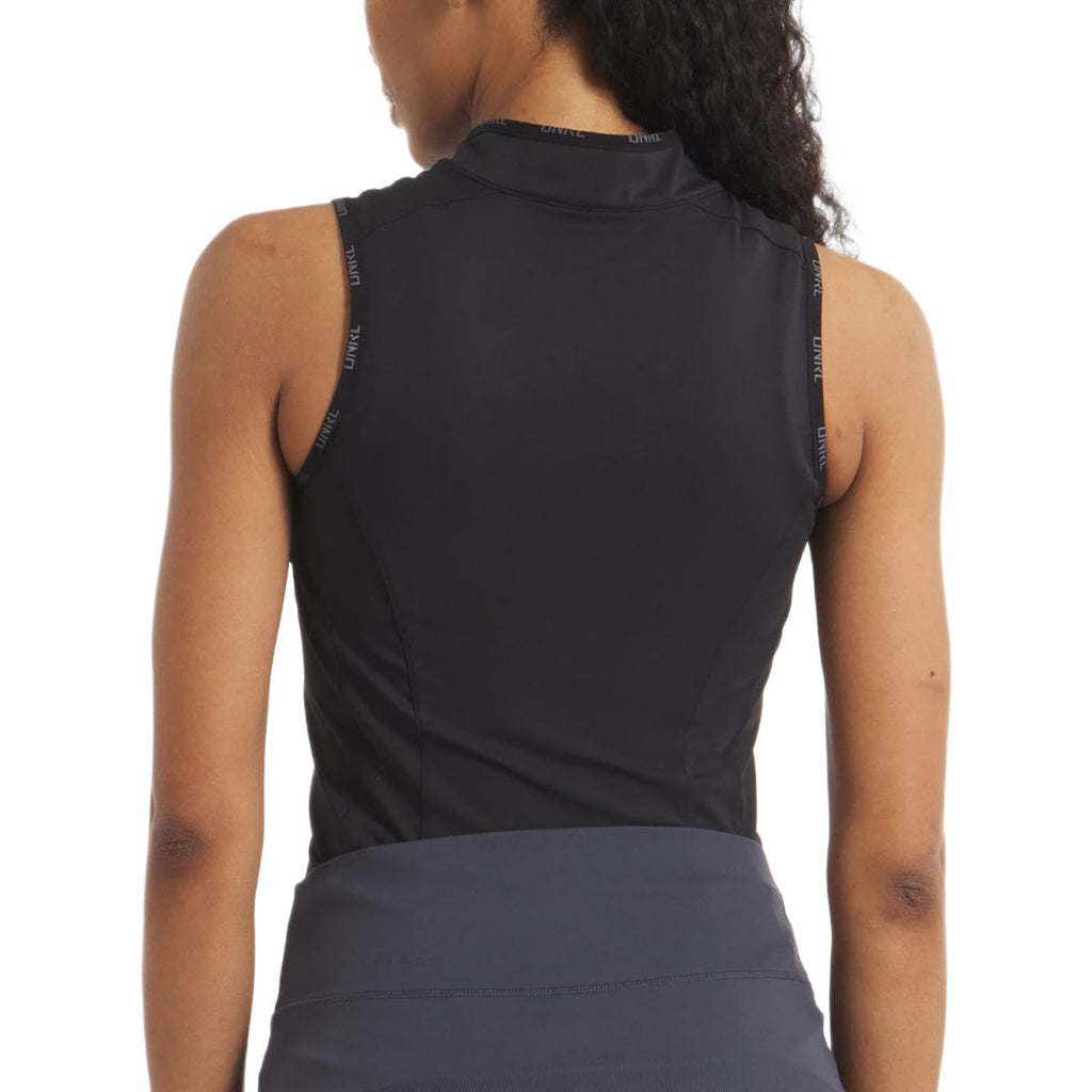 UNRL Women's Black Performa Sleeveless Polo