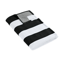 Port Authority Black Cabana Stripe Beach Towel