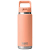 YETI Lowcountry Peach Rambler 26 oz Water Bottle with Color Matching Straw Cap