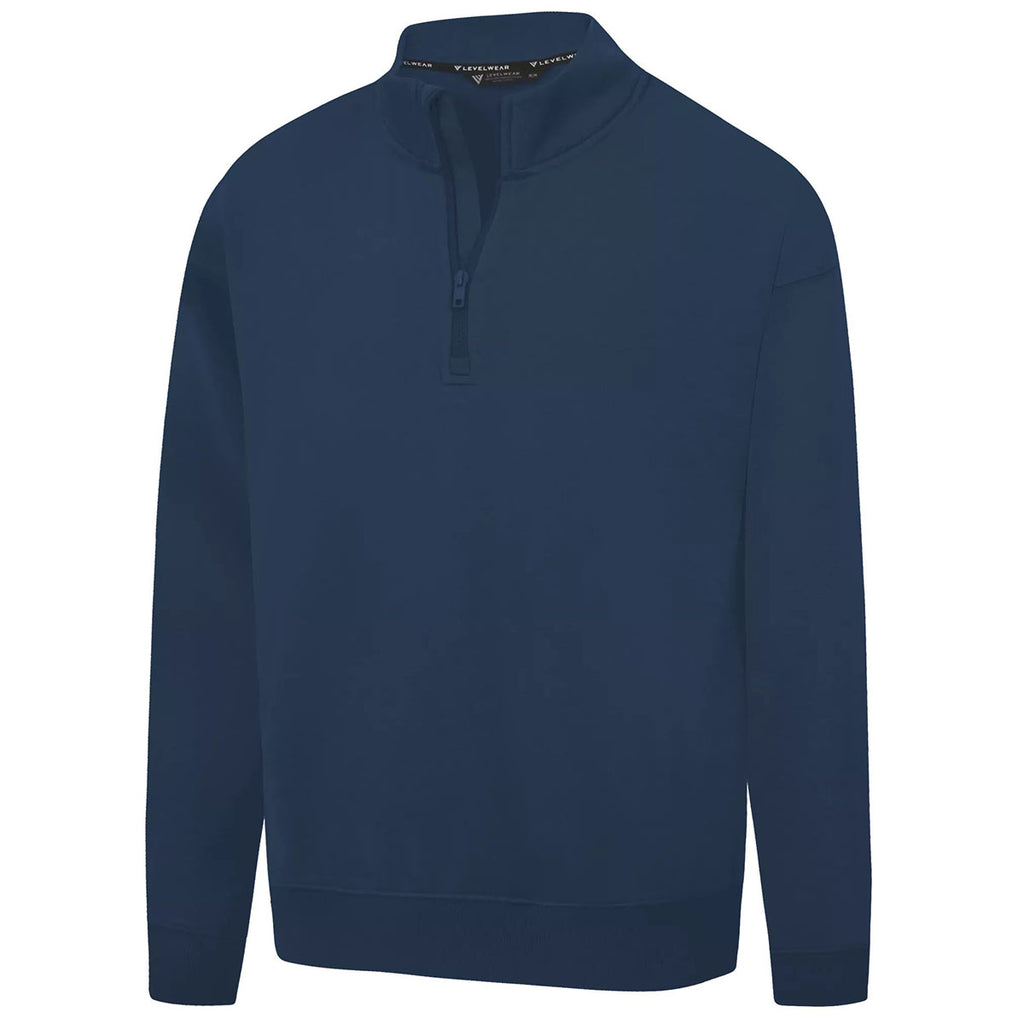 Levelwear Navy Murray Mockneck Pullover