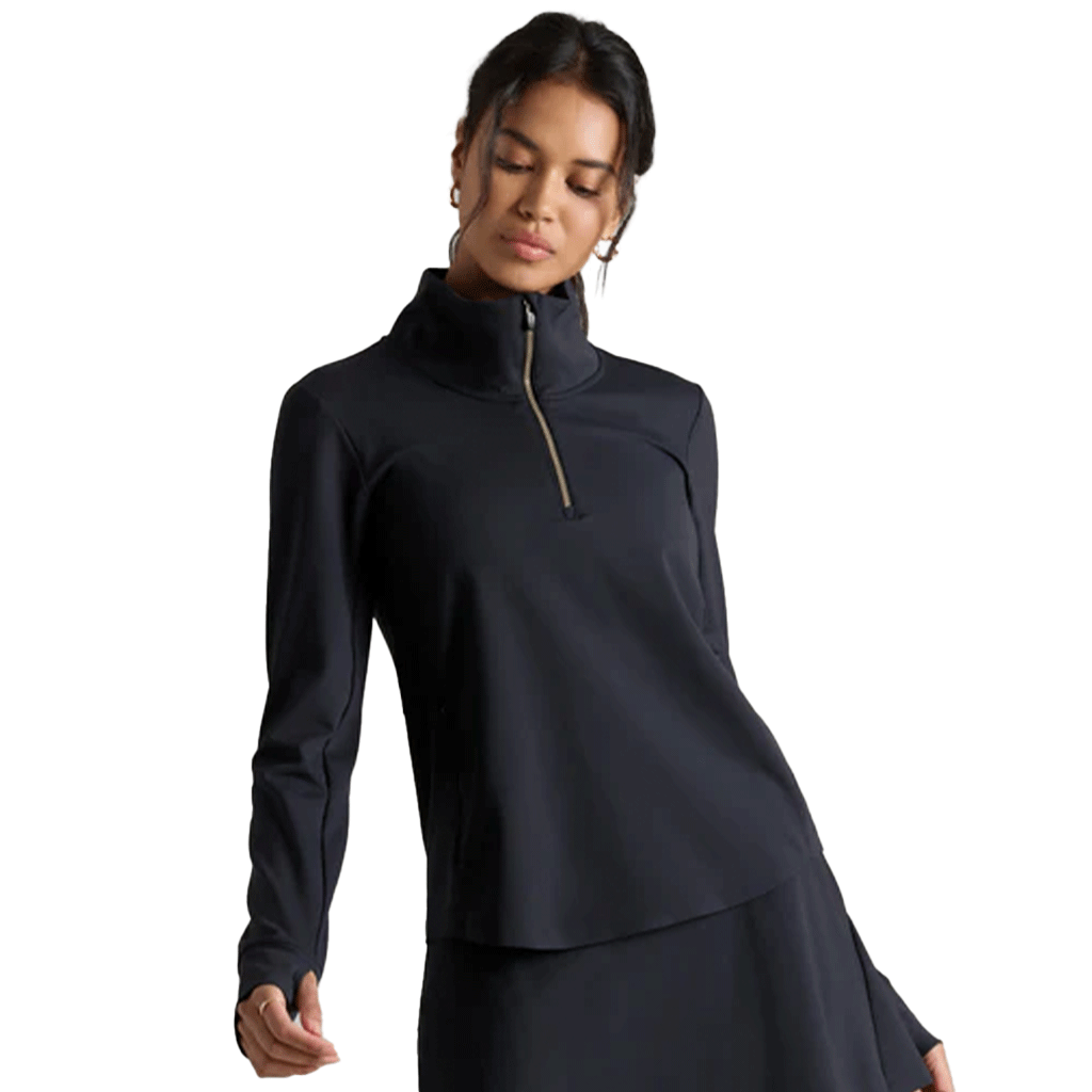 Rhone Women's Black Course to Court 1/4 Zip