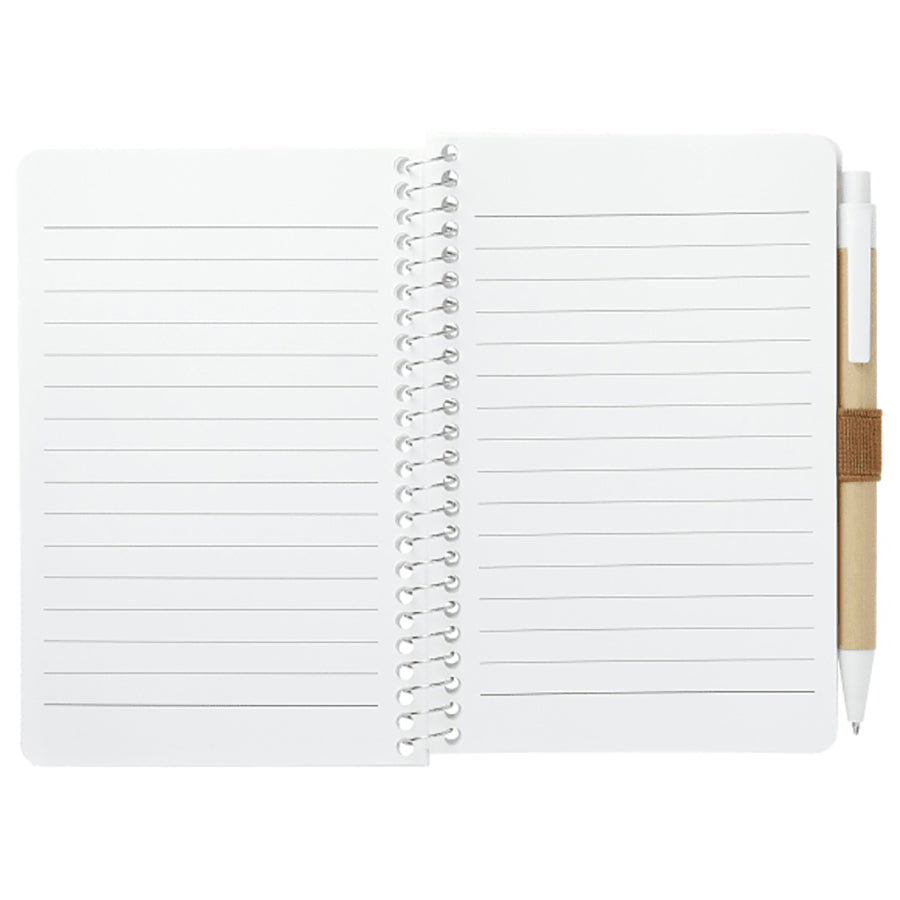 Bullet Natural 4'' x 6'' FSC Mix Pocket Spiral Notebook with Pen