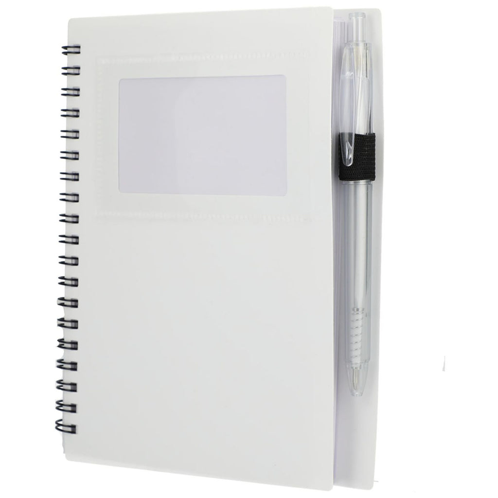 Bullet White Recycled Star Spiral Notebook with Pen